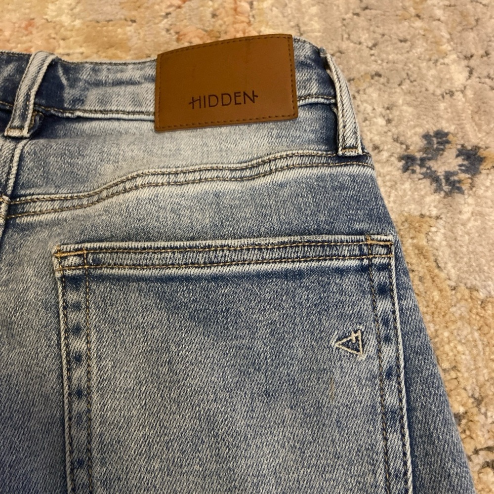 Hidden Los Angeles Jeans Womens 26 Raw Hem Stretch High Rise Light Wash Wide leg - Picture 11 of 13